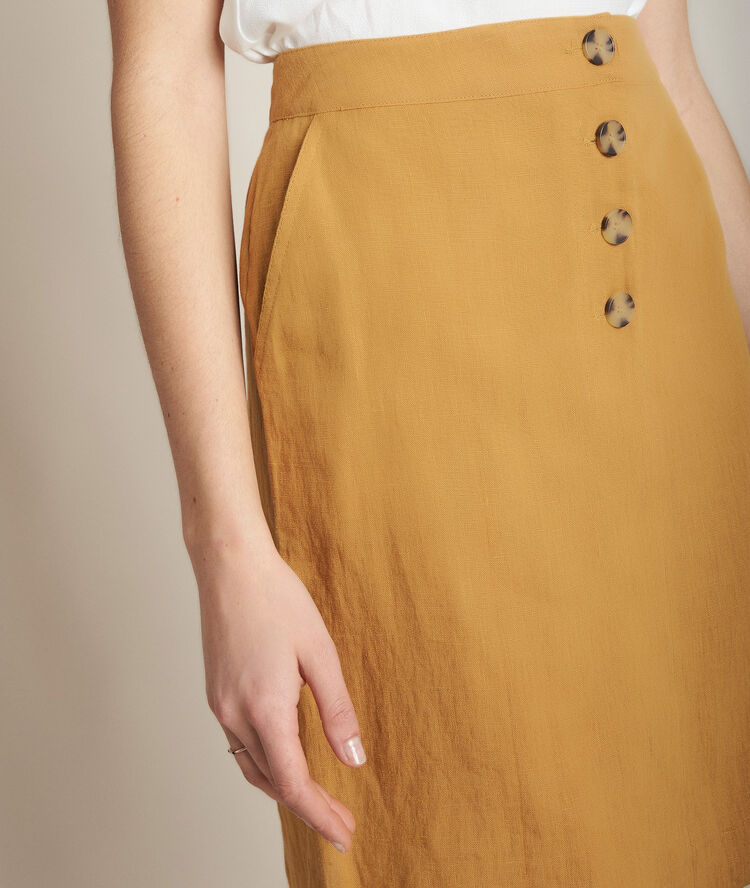 Blanche a-line linen skirt chalk.
