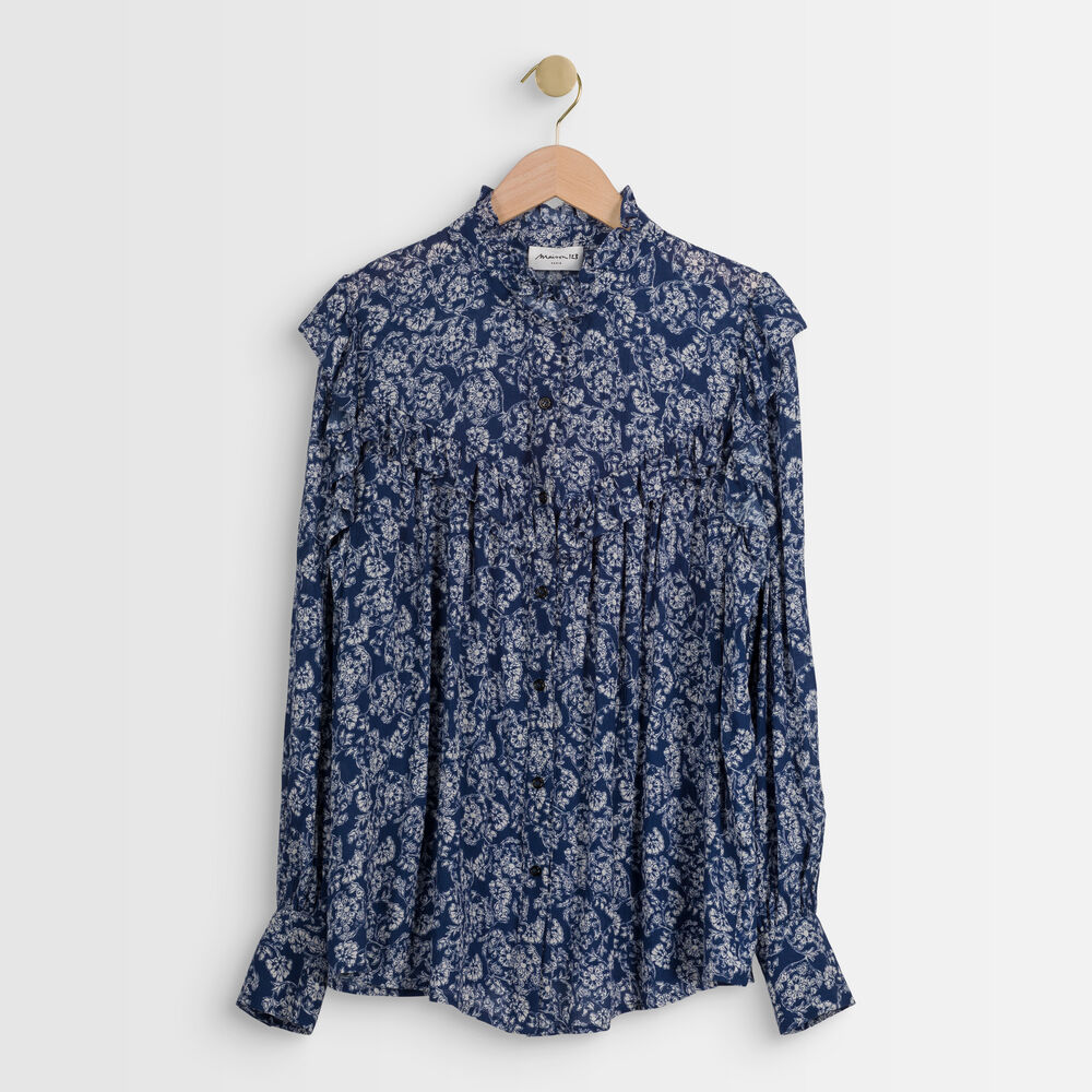 Themis navy print blouse marine.