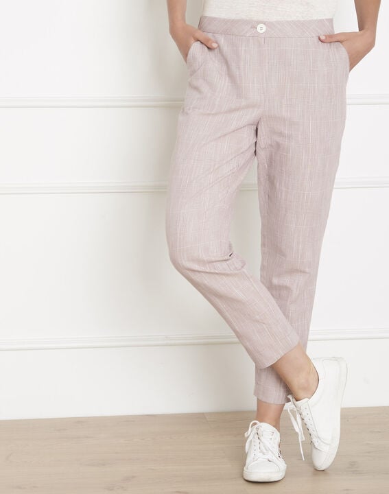 Ginger pink Prince of Wales print trousers | 1-2-3 Ginger pink Prince of Wales print trousers PhotoZ | 1-2-3