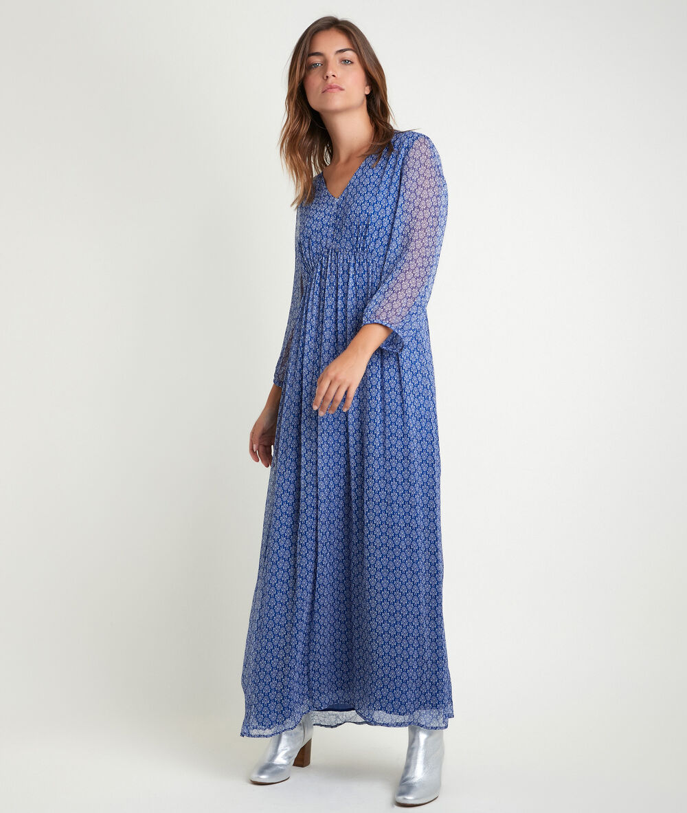 Claude bis printed maxi dress bleu klein.