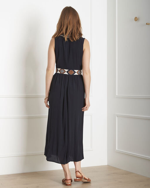 Lindsay navy embroidered ethnic dress navy.