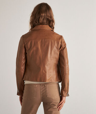 ARTHUR short tobacco leather jacket PhotoZ | 1-2-3