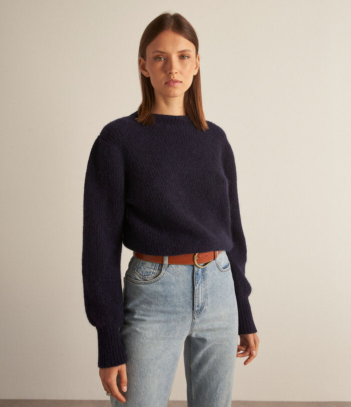 Babou navy wool and mohair jumper
