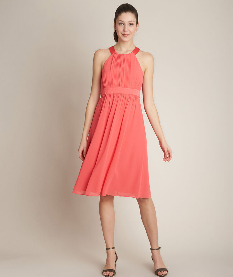 Onylle fit and flare dress coral.