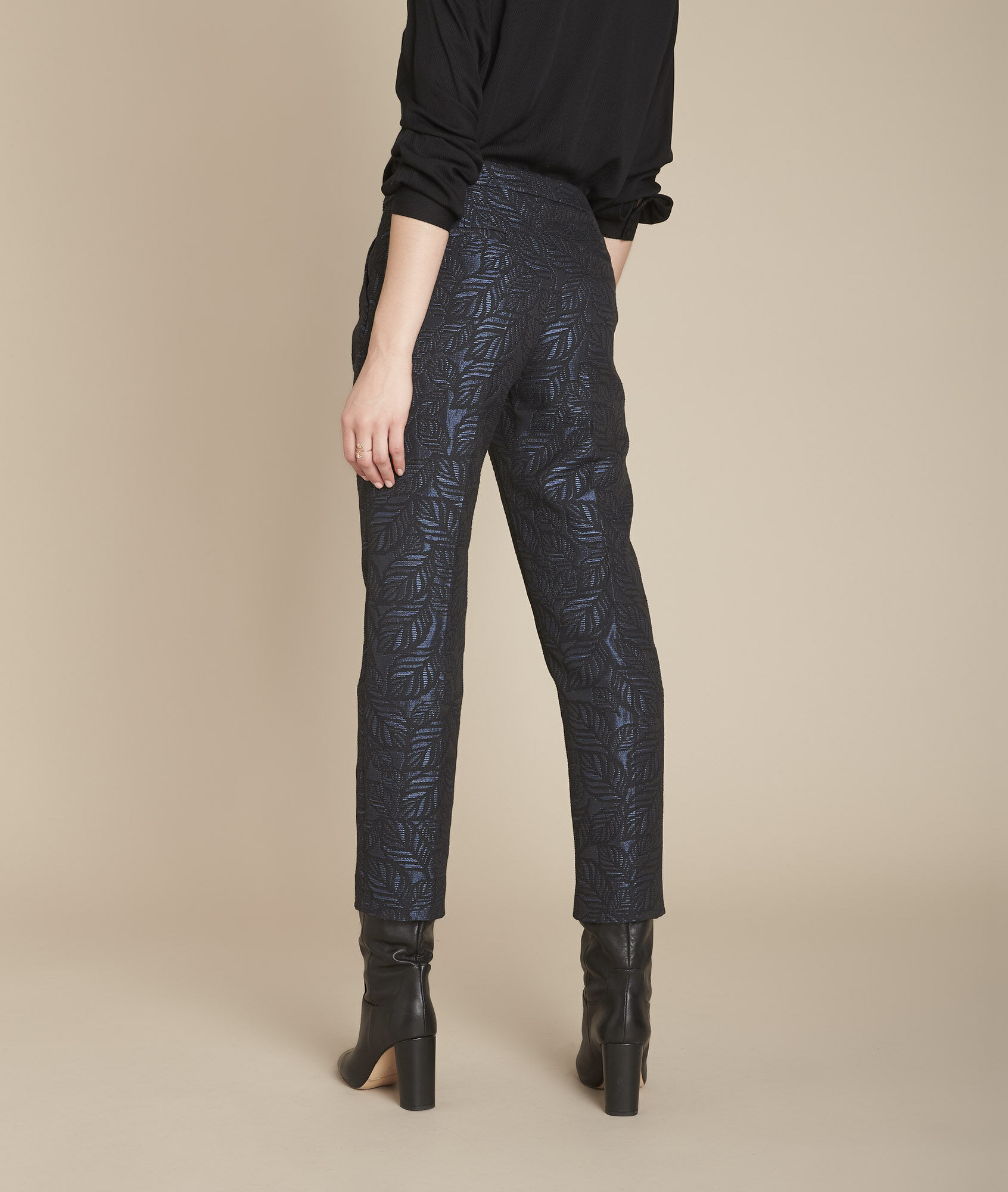 jacquard cigarette trousers