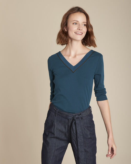 Carla cypress V-neck T-shirt (2) - Maison 123