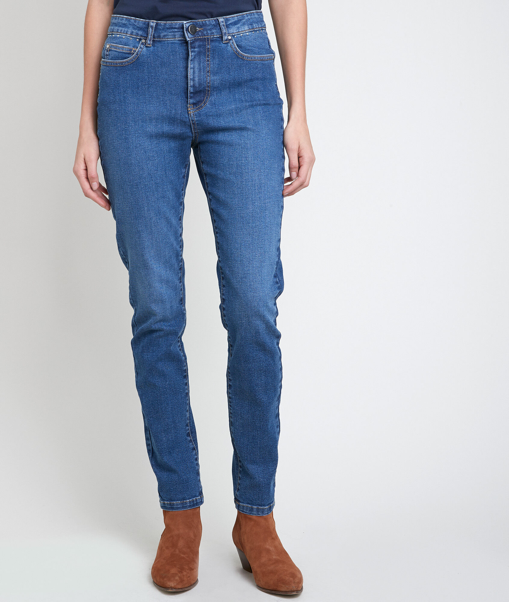 The iconic Charly slim-fit jeans with studs Women | Maison 123