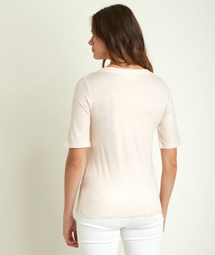 Romina glossy nude t-shirt nude.