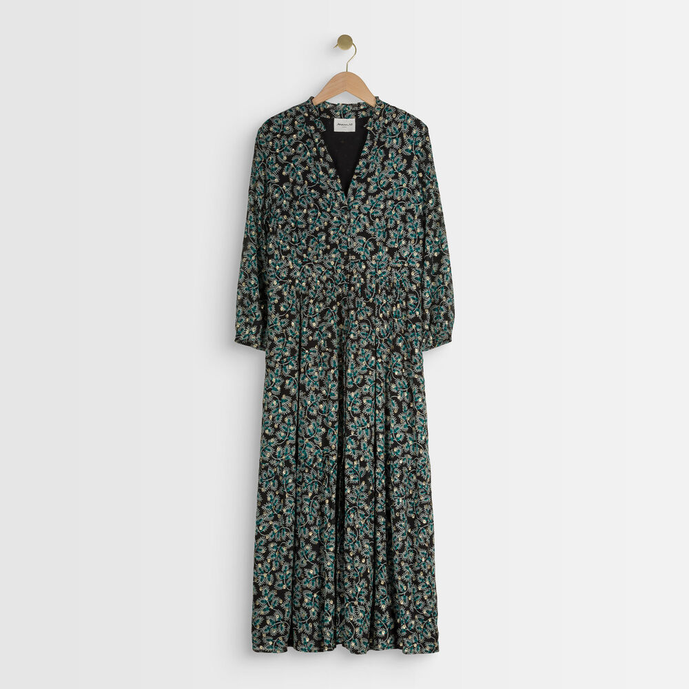 Carola maxi dress with cypress print cypres.