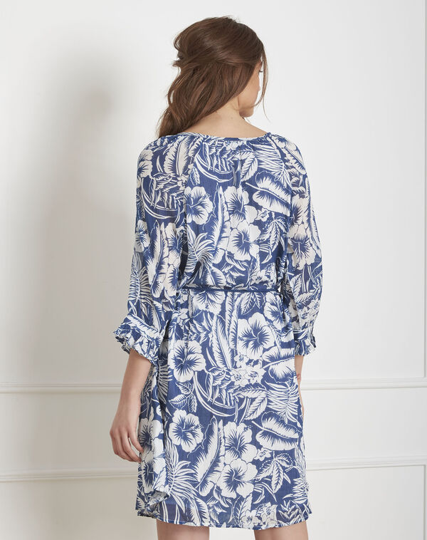 Liane white exotic print dress white.