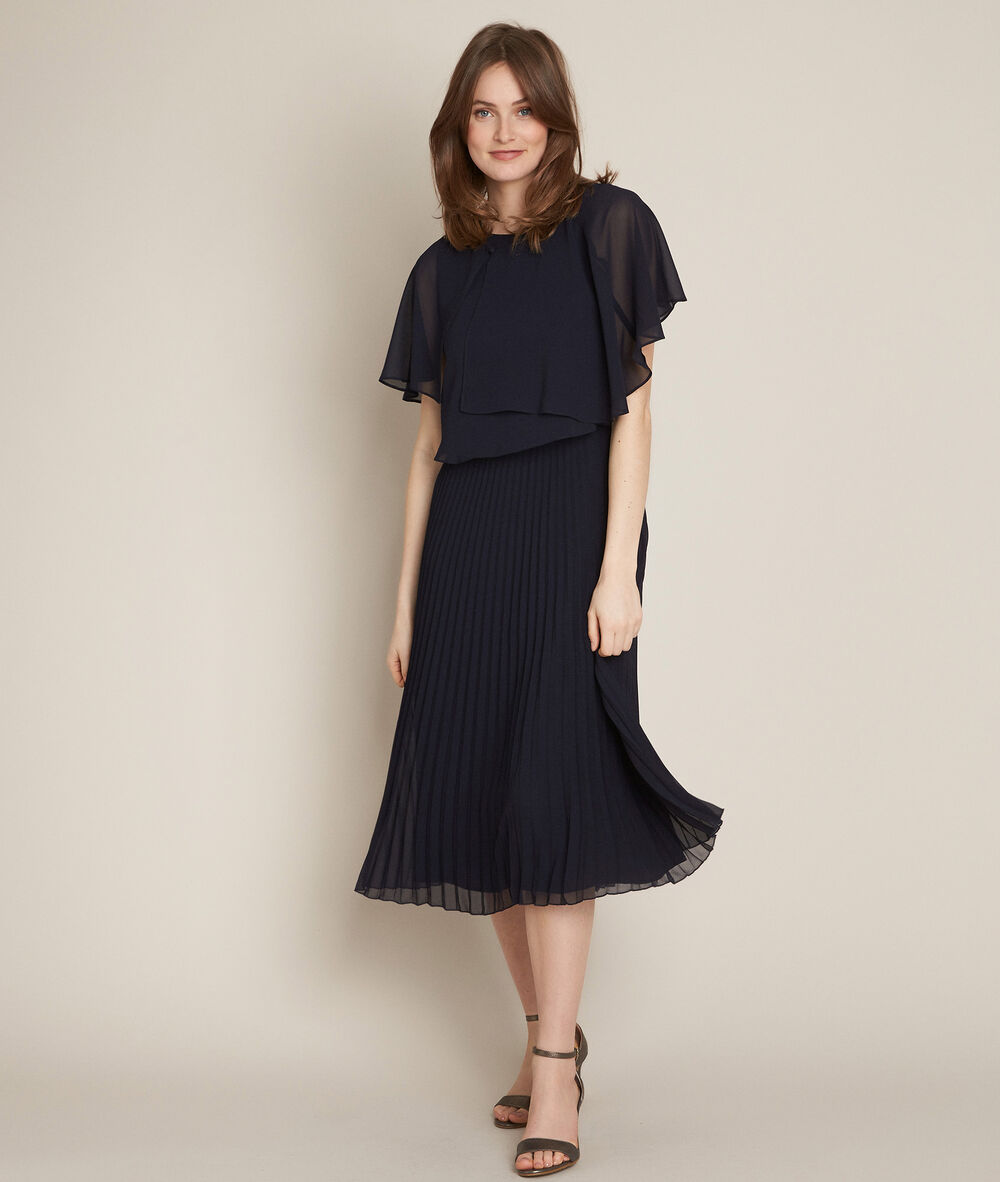 Ornella pleated midi dress violet.