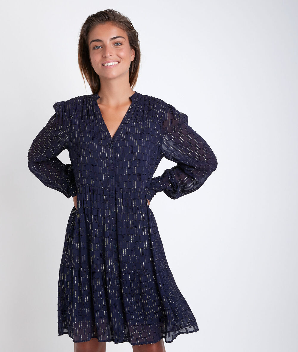 Cassandra navy lurex dress marine.