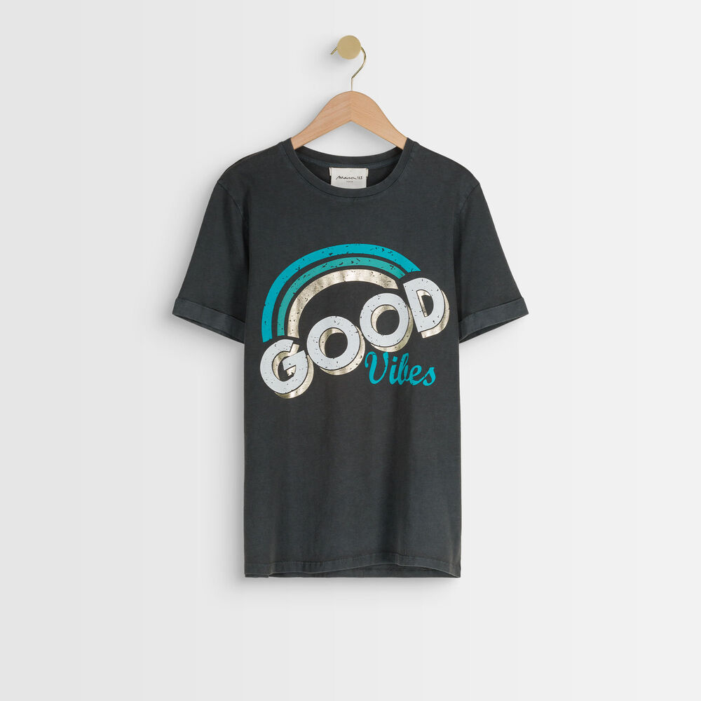Irock grey screen-print t-shirt anthracite.