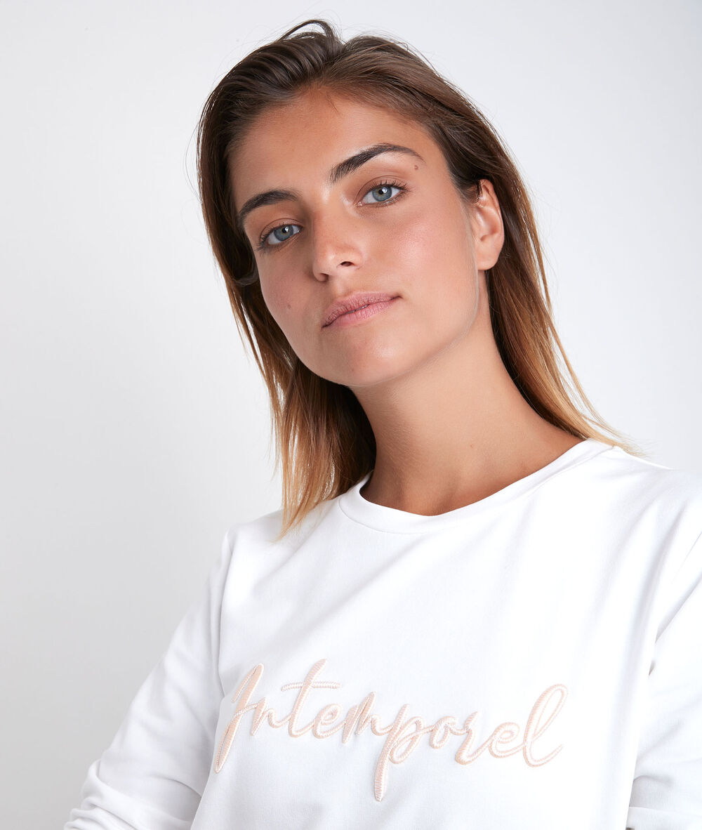 Daphne embroidered ecru pullover ecru.