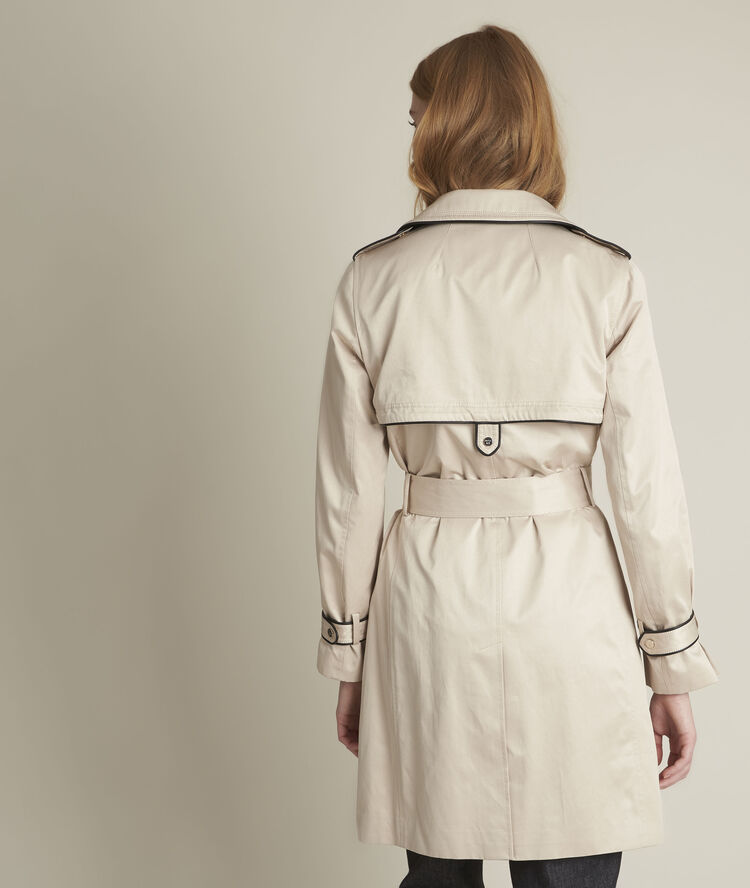 Frida braided beige trench coat greige.