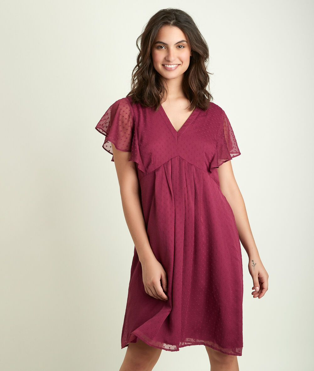 Calissa garnet plumetis dress garnet.