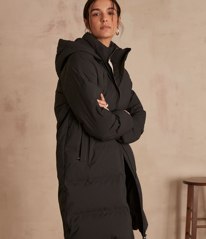 Melissa long black quilted down coat PhotoZ | 1-2-3