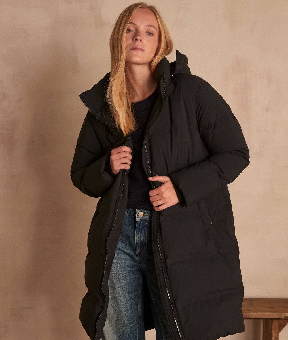 Melissa long black quilted down coat PhotoZ | 1-2-3