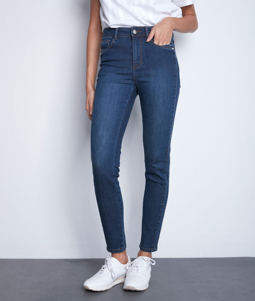 Paola blue denim cotton slim-fit jeans PhotoZ | 1-2-3