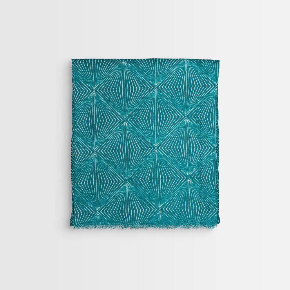 Beth printed scarf turquoise.