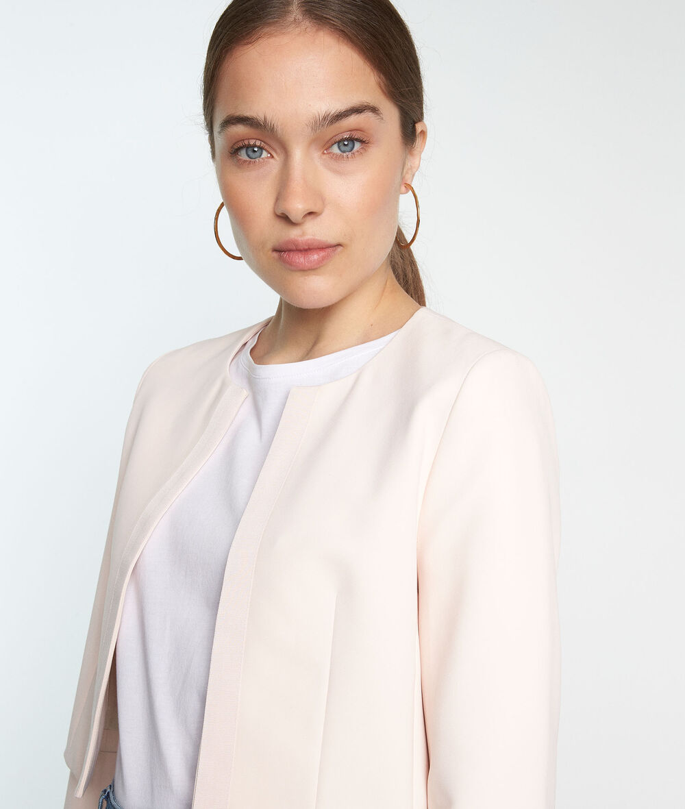 Lalie powder-coloured microfibre bolero nude.