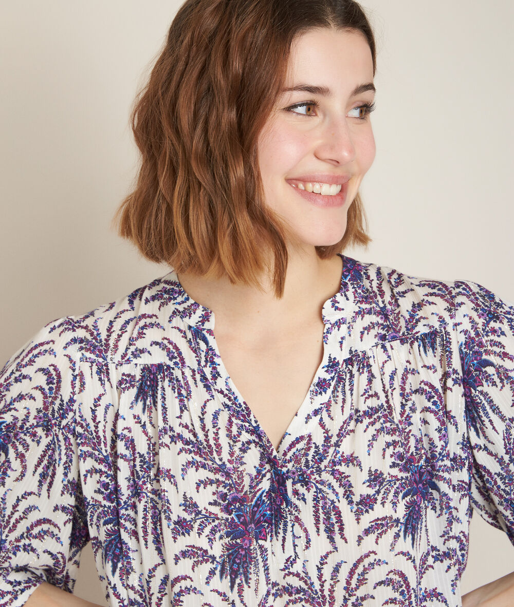 Elsa bis printed blouse purple.