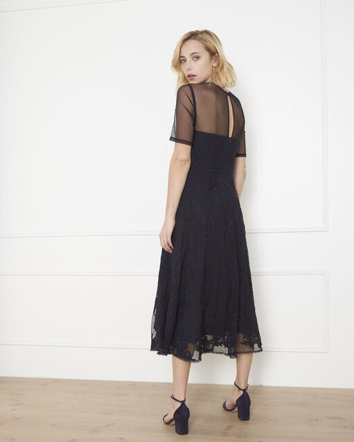 Hester navy lace and tulle dress navy.