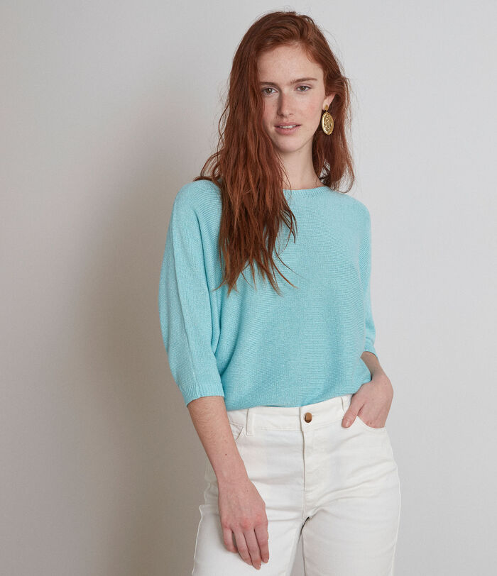 Maite turquoise-blue fine-knit jumper PhotoZ | 1-2-3