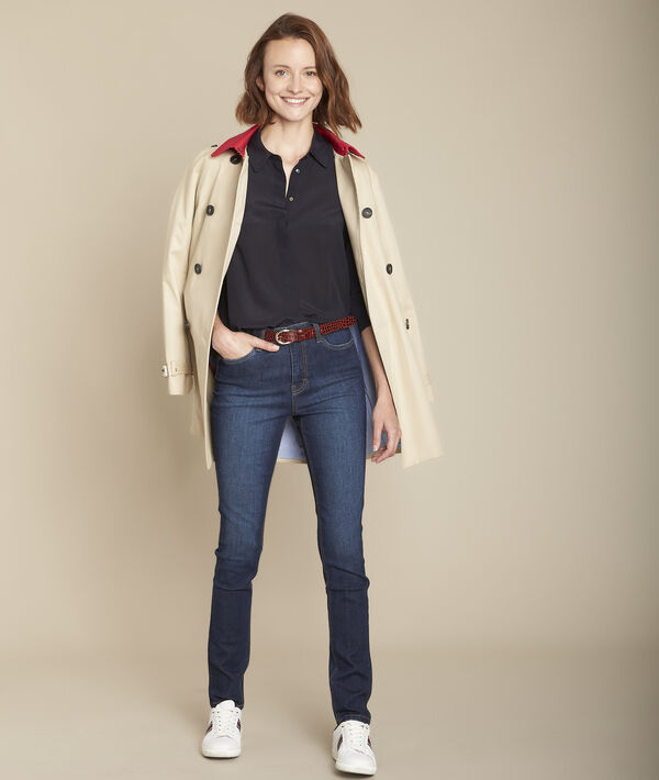 Maelle navy silk shirt | 1-2-3 Maelle navy silk shirt PhotoZ | 1-2-3