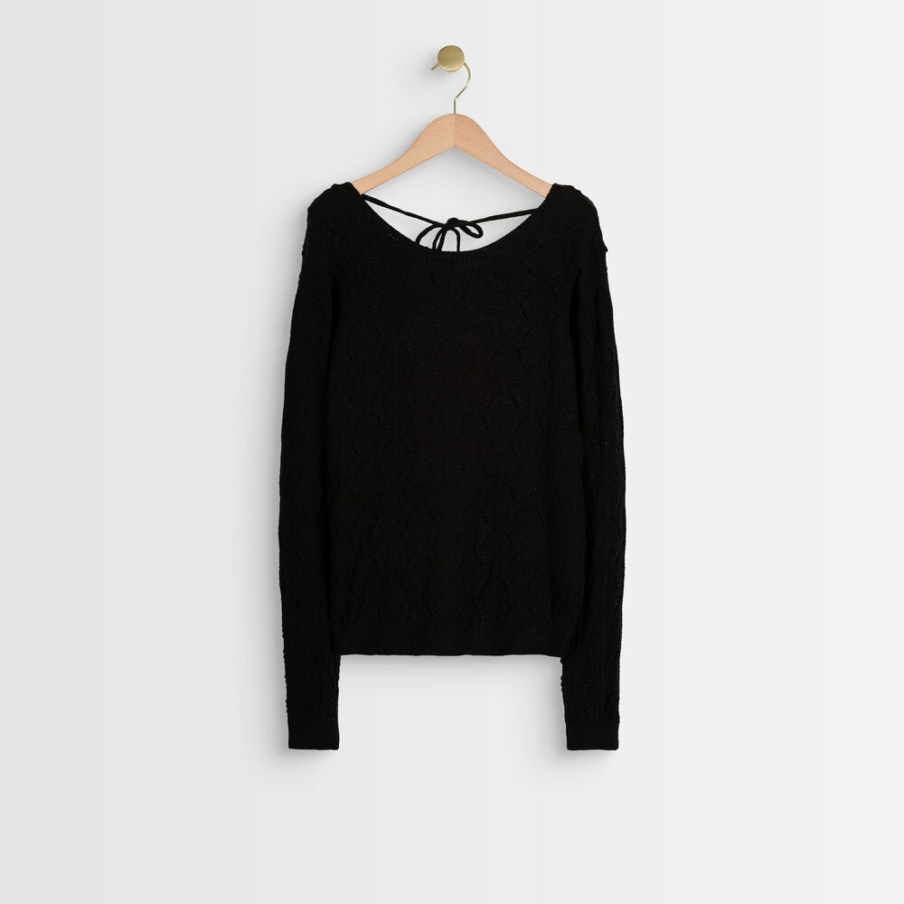 Russel openwork black pullover noir.