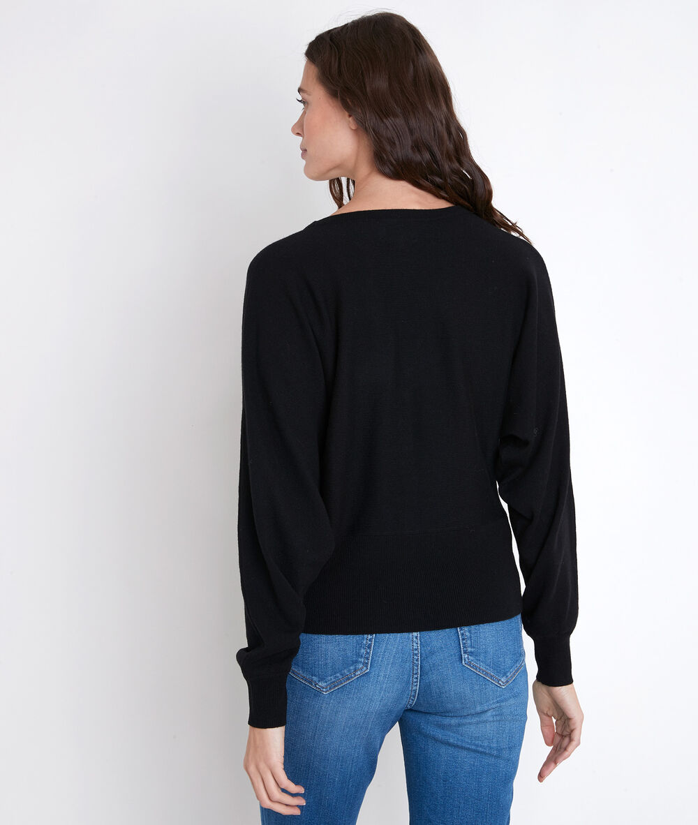 Aldo black wool-blend cardigan noir.