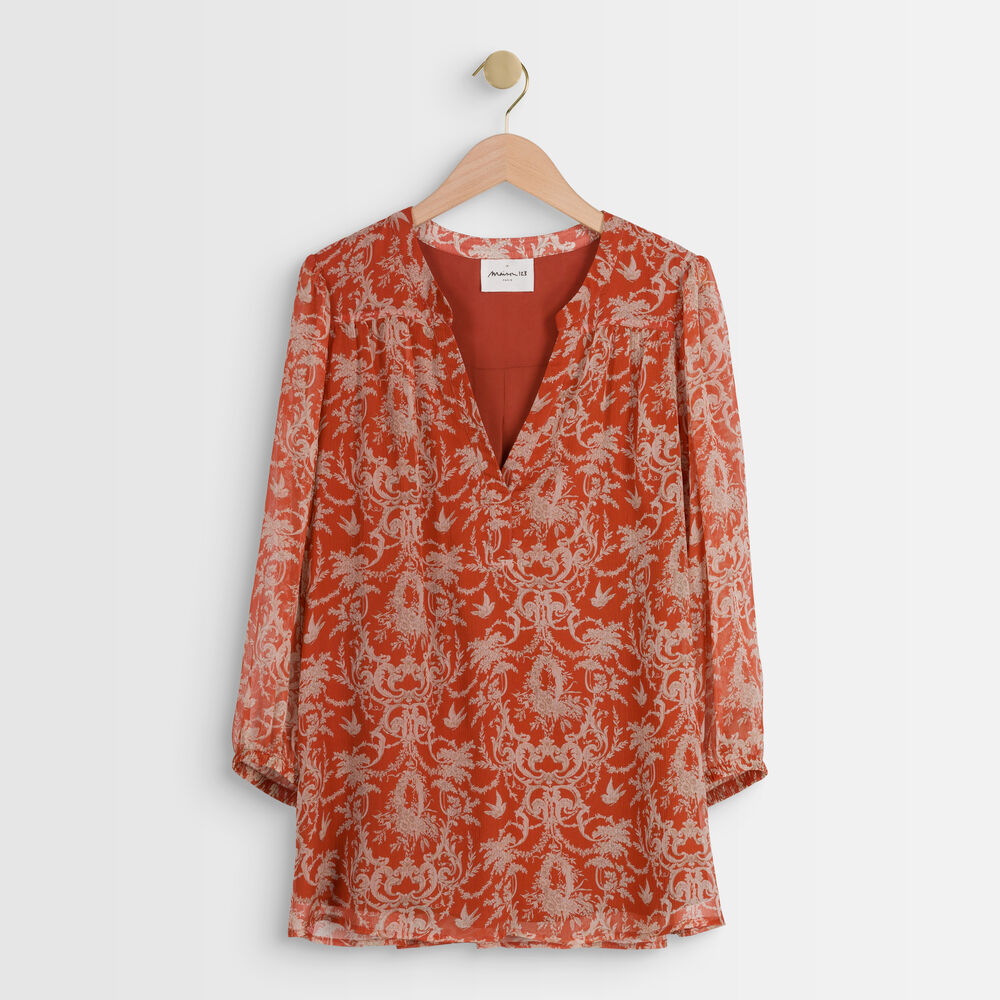 Elsa orange printed blouse goyave.