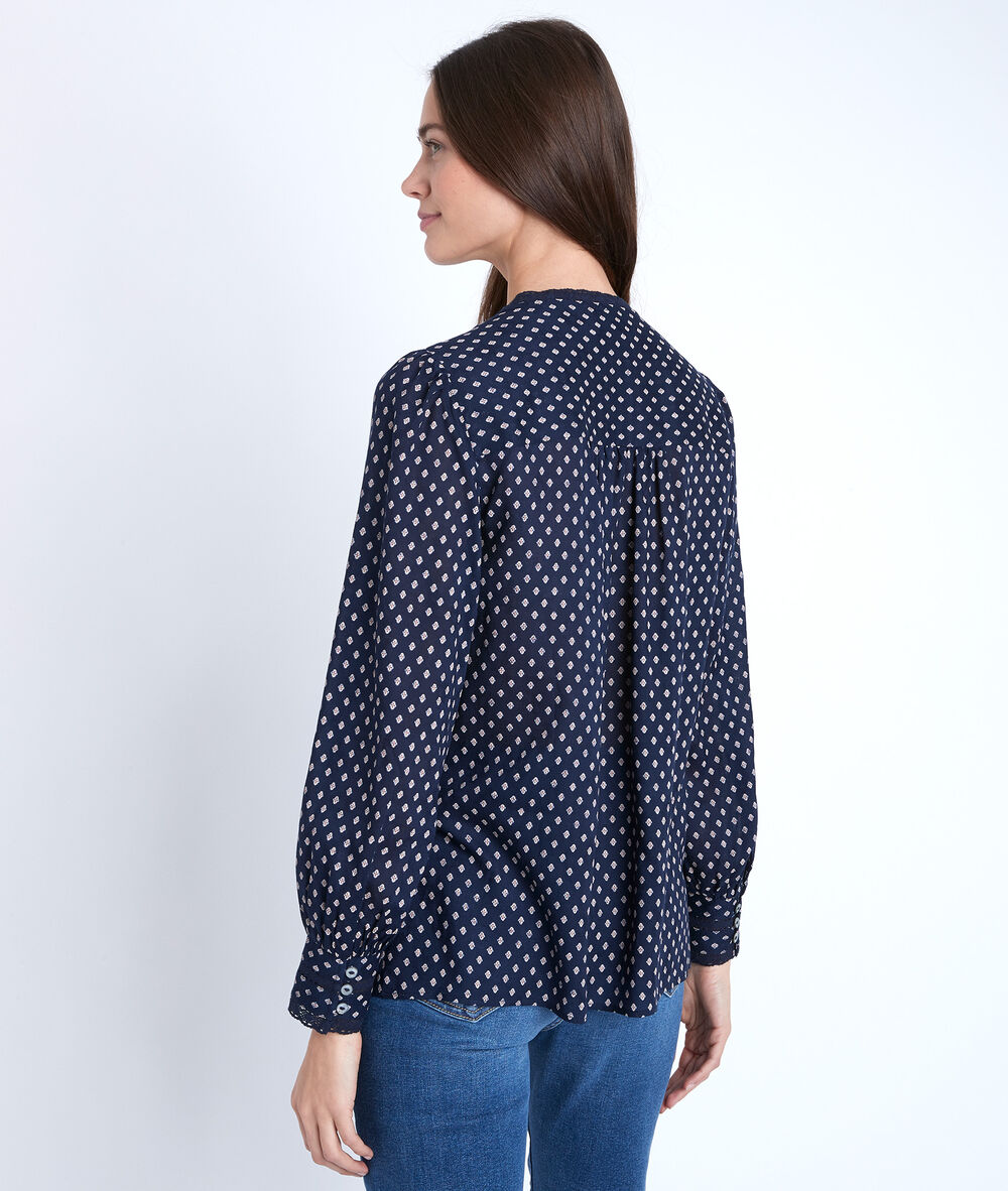 Tomy navy printed blouse marine.