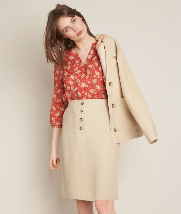 Blanche A-line linen skirt | 1-2-3 Blanche A-line linen skirt PhotoZ | 1-2-3