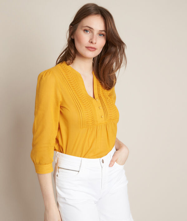 Elodie Saffron Cotton Blouse Women Maison 123