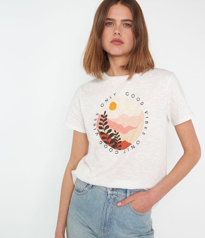 MATT ecru cotton slogan T-shirt