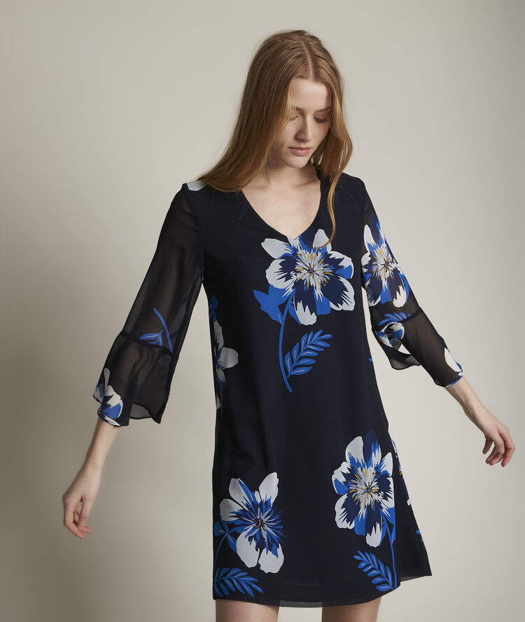 Astrid printed dress navy blue.