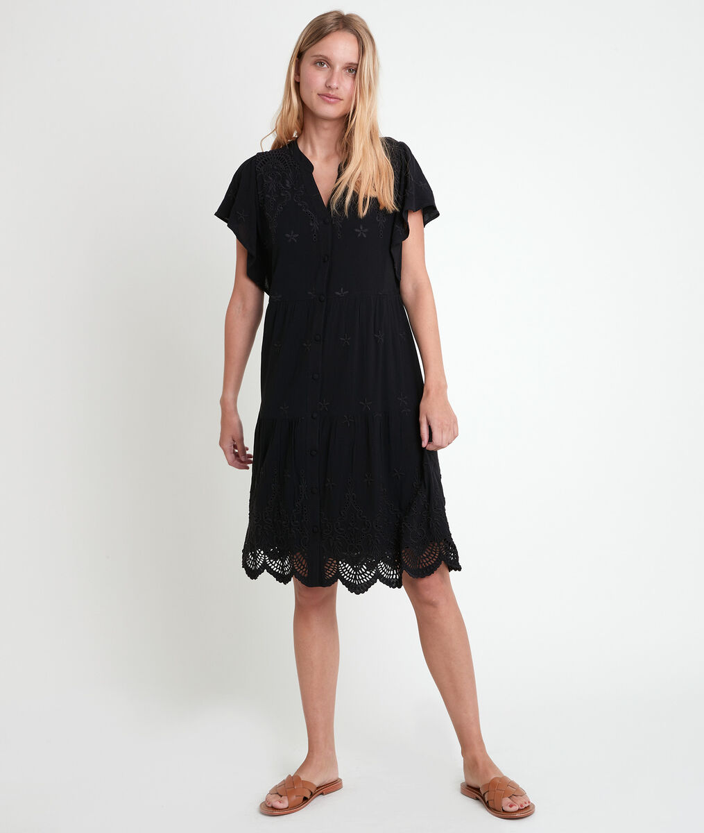 Loumea black embroidered dress | 1-2-3 Loumea black embroidered dress PhotoZ | 1-2-3
