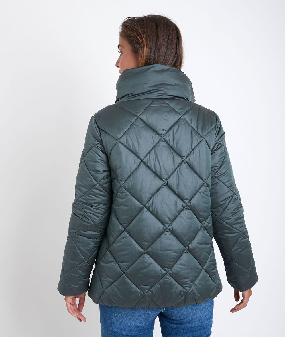 Bemi high neck short down jacket emeraude.