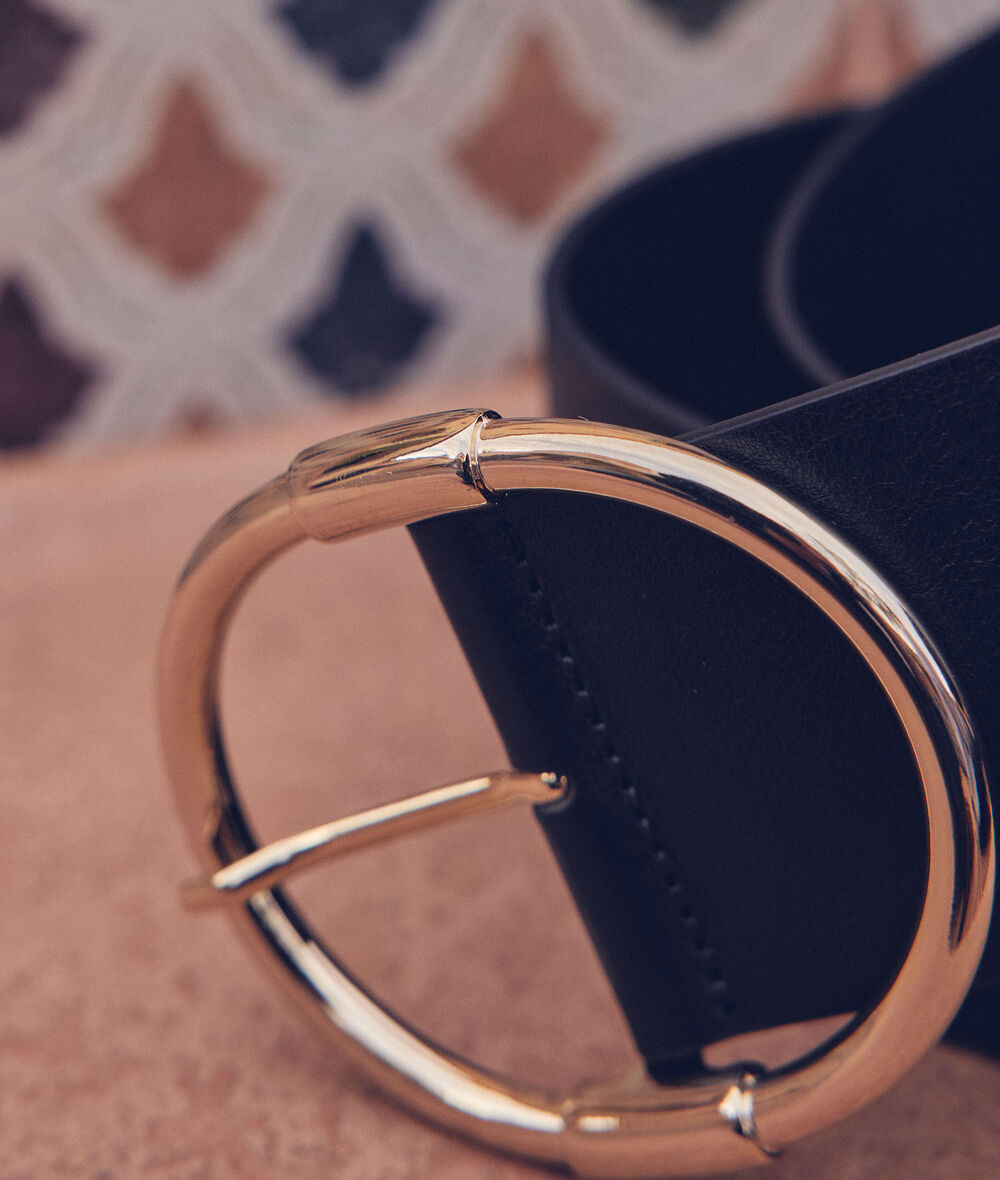 Darius Wide Black Leather Belt PhotoZ | 1-2-3