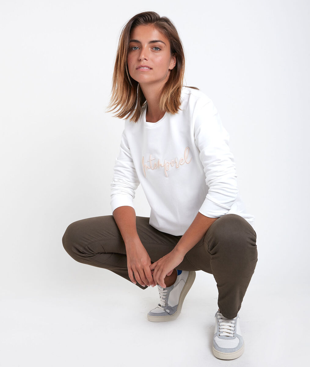 Daphne embroidered ecru pullover | 1-2-3 Daphne embroidered ecru pullover PhotoZ | 1-2-3