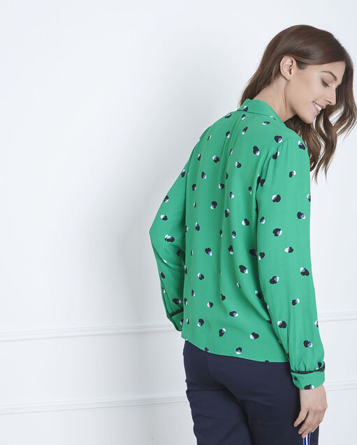 Verdi green printed blouse apple.