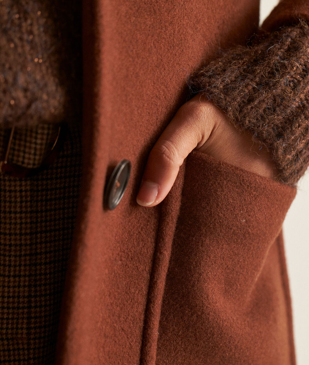 Martin brick-coloured straight recycled wool coat PhotoZ | 1-2-3