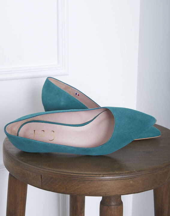 Lili green high heels in suede goatskin | 1-2-3 Lili green high heels in suede goatskin PhotoZ | 1-2-3