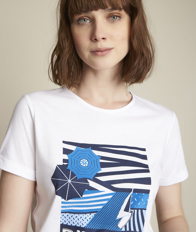 Riviera screen-print t-shirt white.
