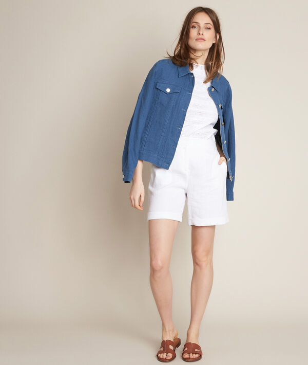 Iago white linen shorts | 1-2-3 Iago white linen shorts PhotoZ | 1-2-3