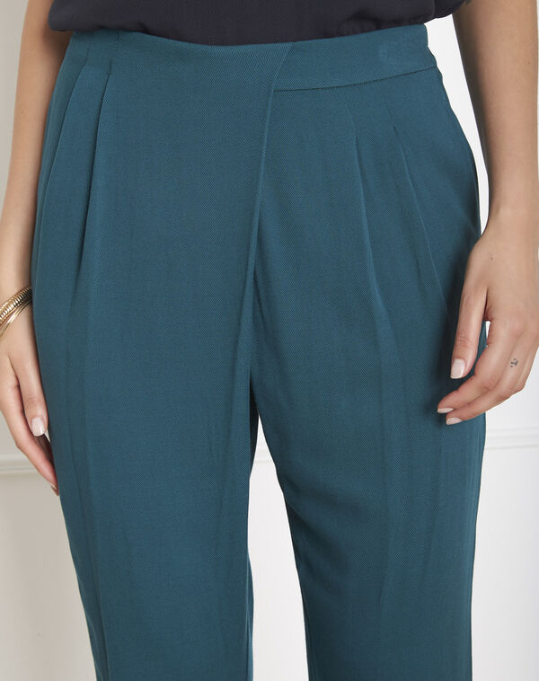 Gilly straight-legged fluid trousers dark teal.