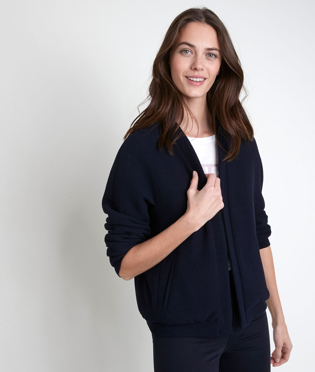 Pia navy seersucker jacket | 1-2-3 Pia navy seersucker jacket PhotoZ | 1-2-3