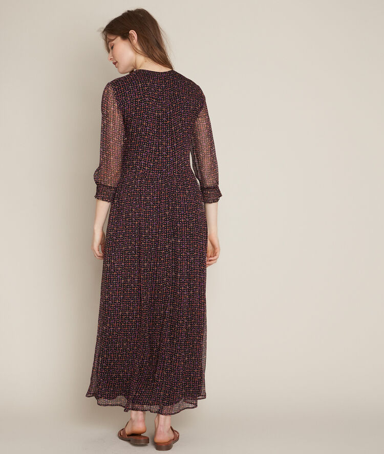 Libra floral print maxi dress black.