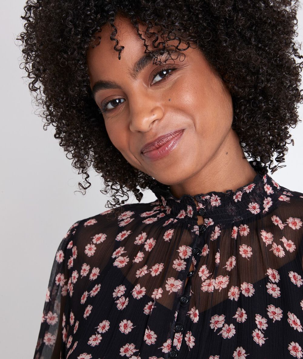 Jinsu printed blouse noir.